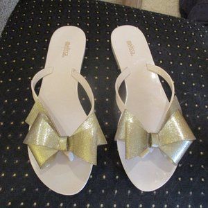 SOLD - Glitter Flip Flops Melissa Women's 9 ...